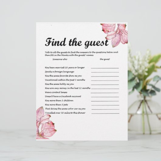 VIND DE GASTE PARTIJGAME BRIEFHOOFD (Staand voorkant)