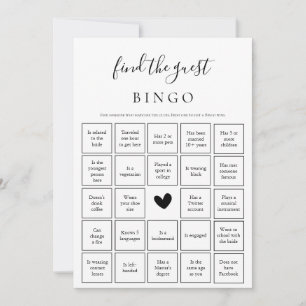 Vind de Guest Bingo Game Vrijgezellenfeest Kaart