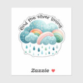 Vind de Silver Lining Rainbow Sticker (Vel)