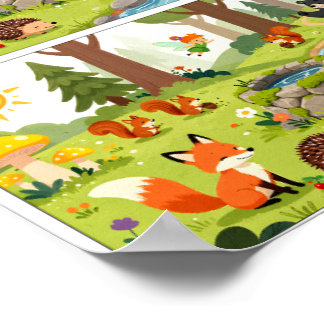 Vind de Verschillen Uitdaging – Kinderen Leren Poster