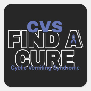 VIND EEN KUUR/VET...CVS VIERKANTE STICKER