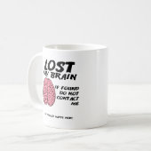 Vind geen Brain Funny Mug Koffiemok (Voorkant links)