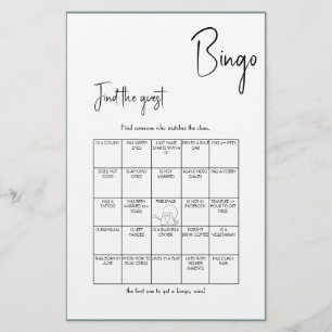 Vind het bruidsfeest spel Gast Bingo Flyer