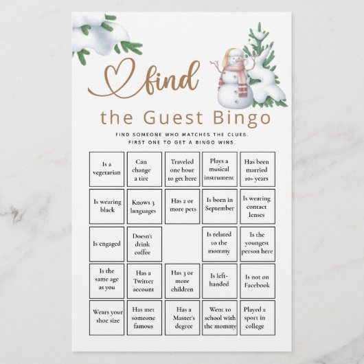 Vind het Game van het Baby shower van de Gast Bing (Voorkant)