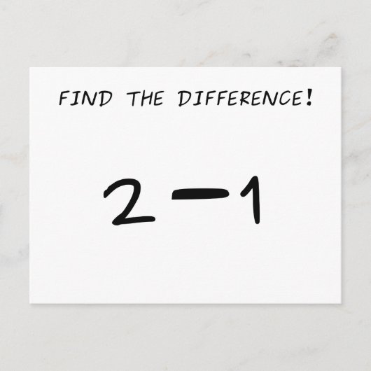 Vind het verschil! 2 min 1 briefkaart (Voorkant)