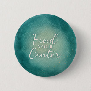 Vind je centrum Mandala Aquarel Spiritueel Ronde Button 5,7 Cm