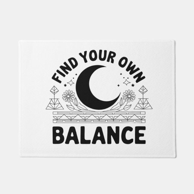 Vind je eigen balans deurmat (Voorkant)