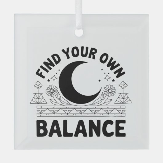 Vind je eigen balans glas ornament (Voorkant)