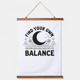 Vind je eigen balans hangend wandkleed