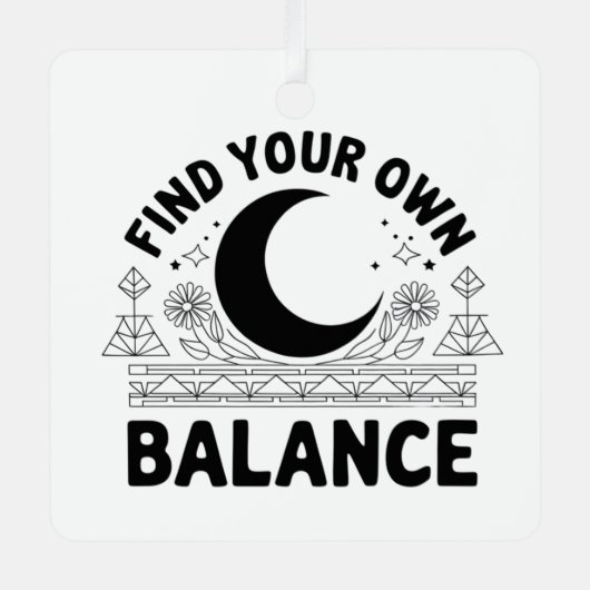 Vind je eigen balans metalen ornament (Voorkant)