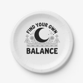 Vind je eigen balans papieren bordje