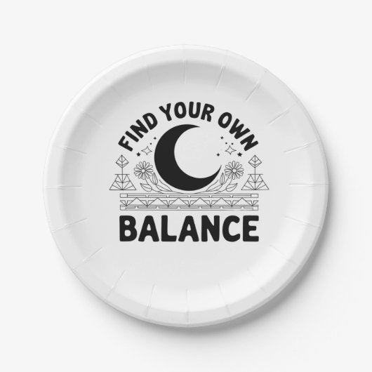 Vind je eigen balans papieren bordje (Voorkant)