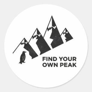 Vind Je Eigen Top – Inspiratief Pinguïnontwerp Ronde Sticker