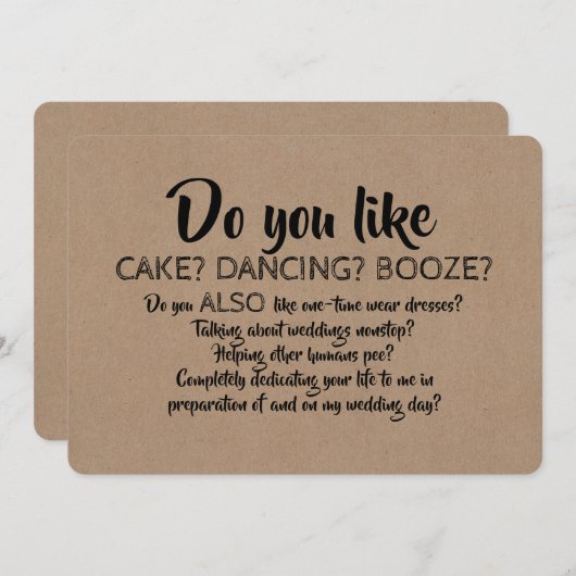 Vind je het ook leuk... Grappig bruidsmeisje voors Kaart (Voorkant / Achterkant)