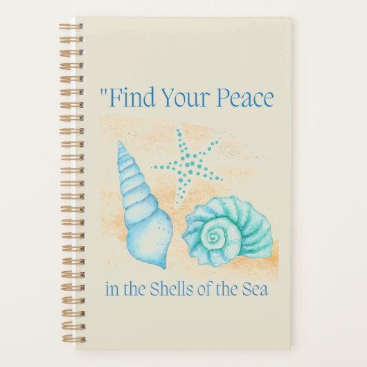 Vind je rust in de schelpen van de zee. planner (Voorkant)