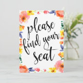 Vind Je Stoel Betaalbaar Boho Bloem Teken Kaart (Staand voorkant)