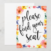 Vind Je Stoel Betaalbaar Boho Bloem Teken Kaart (Voorkant / Achterkant)