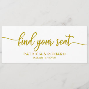 Vind je stoel Trouwstoelindeling Titel Goud Kaart