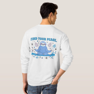 Vind je vrede Schattig luiaard Grafisch T-shirt