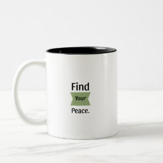Vind je Vrede Twee Tons Inspirerende Mok⁠ Tweekleurige Koffiemok