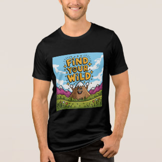 Vind Je Wilde Cute Berg Cartoon Ontwerp Tri-Blend Shirt