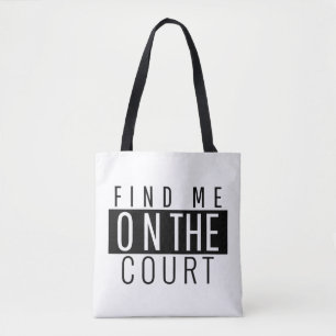 Vind me op het veld Grappig Tennis Quote Zwart Draagtas