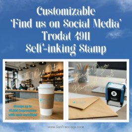  'Vind ons op Social Media' Trodat 4911 Zelfinktende Stempel