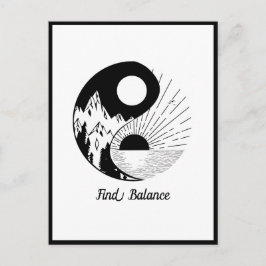 Vind Saldo Zen Yin Yang Black White Briefkaart