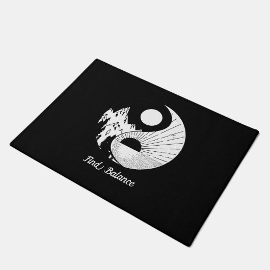 Vind Saldo Zen Yin Yang Black White Deurmat (Schuin)