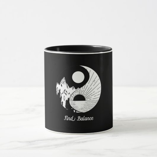 Vind Saldo Zen Yin Yang Black White Mok (Midden)