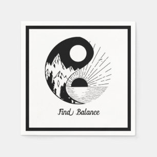 Vind Saldo Zen Yin Yang Black White Servet