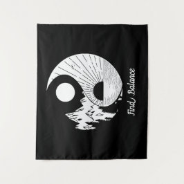 Vind Saldo Zen Yin Yang Black White Wandkleed
