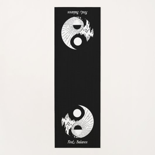 Vind Saldo Zen Yin Yang Black White Yogamat (Voorkant)