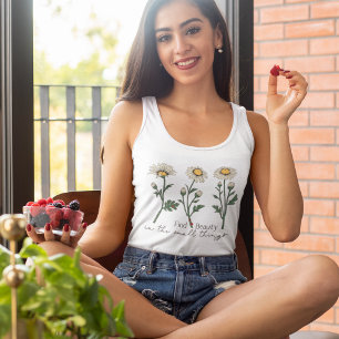 Vind schoonheid in kleine dingen Daisy Wildflower Tanktop