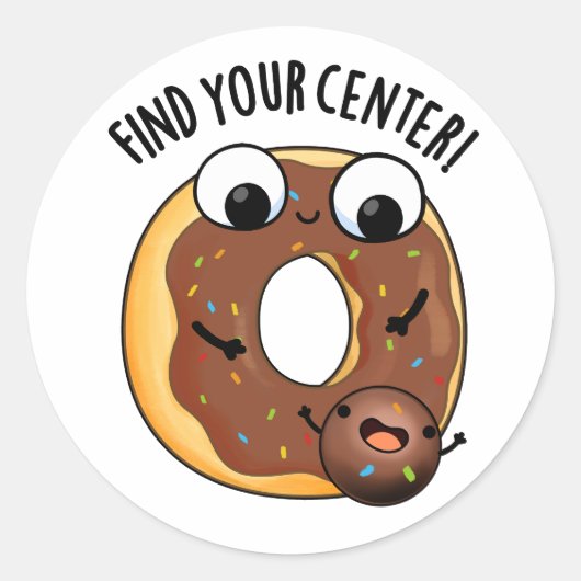 Vind uw Centrum Grappig Donut Pun Ronde Sticker (Voorkant)