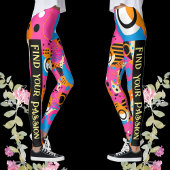 Vind uw Passion Quote Pop Art Abstract Pattern Leggings