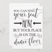 Vind Uw Stoel Hier Trouwposter Bord 5x7 (Voorkant / Achterkant)