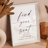 Vind uw stoelteken | Minimalistische bruiloft zitp Poster