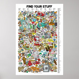 VIND UW STUFF. Zoeken naar meer dan 200 objecten! Poster