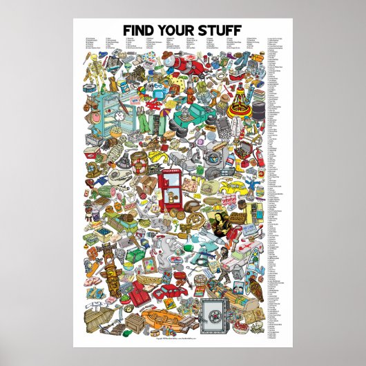VIND UW STUFF. Zoeken naar meer dan 200 objecten! Poster (Voorkant)