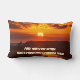 "Vind uw vuur binnen" Kussen