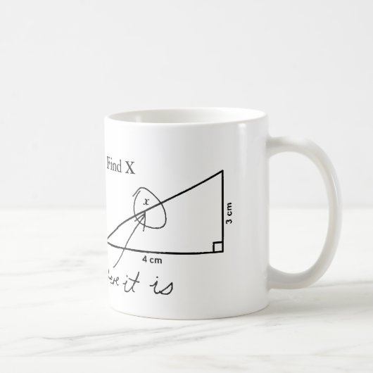 Vind X grappige Wiskunde Test Coffee Mok (Rechts)