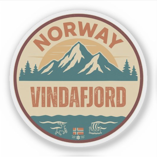 Vindafjord, Norge Noorwegen Sticker (Voorkant)