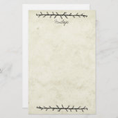  Vine Border Oud Boek Papier met Naam (Voorkant / Achterkant)
