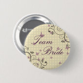 Vine & Butterfly Team Bride Button Cream (Voorkant /achterkant)