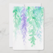 Vine d'aquarelle vert violet invitations de mariag (Dos)