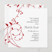 Vine Divine Red Wedding Programme (Devant / Derrière)