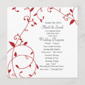 Vine Divine Red Wedding Programme (Dos)