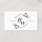  Vine en Blad Monogram Embleem Visitekaartje (Voorkant)