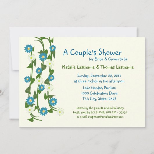 Vine Flowers Couple's Shower Kaart (Voorkant)